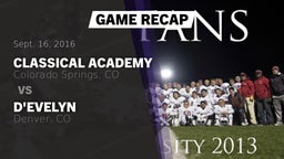 Recap: Classical Academy  vs. D'Evelyn  2016