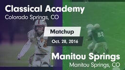 Matchup: Classical Academy vs. Manitou Springs  2016