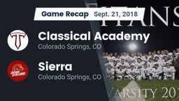 Recap: Classical Academy  vs. Sierra  2018