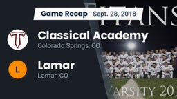 Recap: Classical Academy  vs. Lamar  2018
