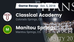 Recap: Classical Academy  vs. Manitou Springs  2018
