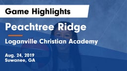 Peachtree Ridge  vs Loganville Christian Academy  Game Highlights - Aug. 24, 2019