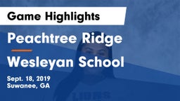 Peachtree Ridge  vs Wesleyan School Game Highlights - Sept. 18, 2019