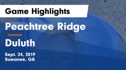 Peachtree Ridge  vs Duluth Game Highlights - Sept. 24, 2019