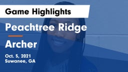 Peachtree Ridge  vs Archer  Game Highlights - Oct. 5, 2021