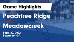 Peachtree Ridge  vs Meadowcreek  Game Highlights - Sept. 20, 2022