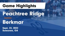 Peachtree Ridge  vs Berkmar  Game Highlights - Sept. 22, 2022
