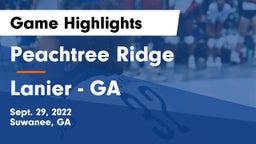 Peachtree Ridge  vs Lanier  - GA Game Highlights - Sept. 29, 2022