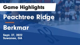 Peachtree Ridge  vs Berkmar  Game Highlights - Sept. 27, 2022