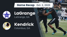 Recap: LaGrange  vs. Kendrick  2020