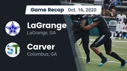 Recap: LaGrange  vs. Carver  2020