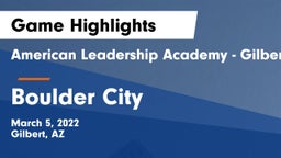 American Leadership Academy - Gilbert  vs Boulder City Game Highlights - March 5, 2022
