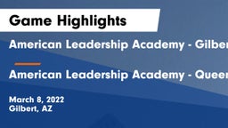 American Leadership Academy - Gilbert  vs American Leadership Academy - Queen Creek Game Highlights - March 8, 2022