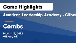 American Leadership Academy - Gilbert  vs Combs  Game Highlights - March 18, 2022