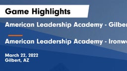 American Leadership Academy - Gilbert  vs American Leadership Academy - Ironwood Game Highlights - March 22, 2022