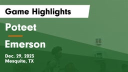 Poteet  vs Emerson  Game Highlights - Dec. 29, 2023