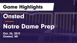 Onsted  vs Notre Dame Prep Game Highlights - Oct. 26, 2019