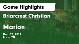 Briarcrest Christian  vs Marion  Game Highlights - Dec. 28, 2019