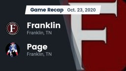 Recap: Franklin  vs. Page  2020