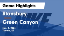 Stansbury  vs Green Canyon  Game Highlights - Jan. 3, 2024