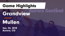 Grandview  vs Mullen  Game Highlights - Jan. 24, 2018