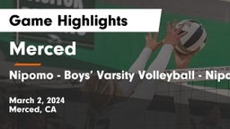 Merced  vs Nipomo  - Boys’ Varsity Volleyball - Nipomo,  CA Game Highlights - March 2, 2024