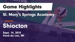 St. Mary's Springs Academy  vs Shiocton Game Highlights - Sept. 14, 2019