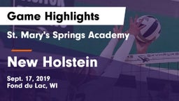 St. Mary's Springs Academy  vs New Holstein  Game Highlights - Sept. 17, 2019