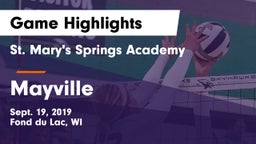 St. Mary's Springs Academy  vs Mayville  Game Highlights - Sept. 19, 2019