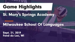 St. Mary's Springs Academy  vs Milwaukee School Of Languages Game Highlights - Sept. 21, 2019