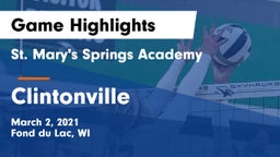 St. Mary's Springs Academy  vs Clintonville  Game Highlights - March 2, 2021