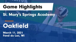 St. Mary's Springs Academy  vs Oakfield  Game Highlights - March 11, 2021