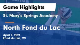 St. Mary's Springs Academy  vs North Fond du Lac  Game Highlights - April 7, 2021