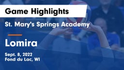 St. Mary's Springs Academy  vs Lomira  Game Highlights - Sept. 8, 2022