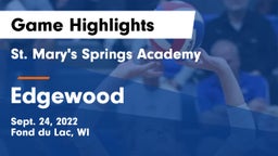 St. Mary's Springs Academy  vs Edgewood Game Highlights - Sept. 24, 2022