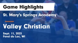 St. Mary's Springs Academy  vs Valley Christian  Game Highlights - Sept. 11, 2023