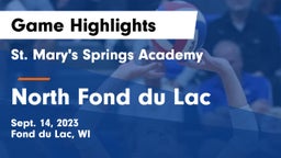 St. Mary's Springs Academy  vs North Fond du Lac  Game Highlights - Sept. 14, 2023