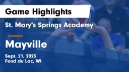 St. Mary's Springs Academy  vs Mayville  Game Highlights - Sept. 21, 2023