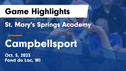 St. Mary's Springs Academy  vs Campbellsport  Game Highlights - Oct. 5, 2023