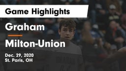 Graham  vs Milton-Union  Game Highlights - Dec. 29, 2020