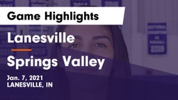Lanesville  vs Springs Valley  Game Highlights - Jan. 7, 2021