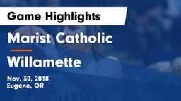 Marist Catholic  vs Willamette  Game Highlights - Nov. 30, 2018