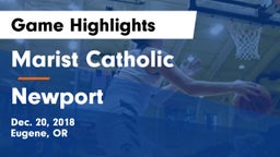 Marist Catholic  vs Newport  Game Highlights - Dec. 20, 2018