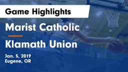 Marist Catholic  vs Klamath Union  Game Highlights - Jan. 5, 2019
