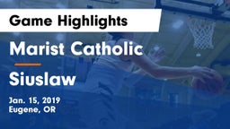 Marist Catholic  vs Siuslaw  Game Highlights - Jan. 15, 2019