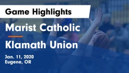 Marist Catholic  vs Klamath Union  Game Highlights - Jan. 11, 2020