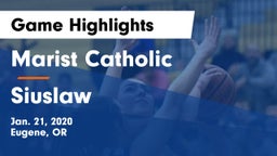 Marist Catholic  vs Siuslaw  Game Highlights - Jan. 21, 2020