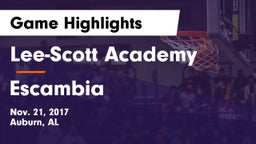 Lee-Scott Academy vs Escambia Game Highlights - Nov. 21, 2017