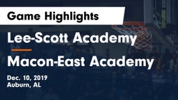 Lee-Scott Academy vs Macon-East Academy Game Highlights - Dec. 10, 2019