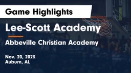 Lee-Scott Academy vs Abbeville Christian Academy  Game Highlights - Nov. 20, 2023